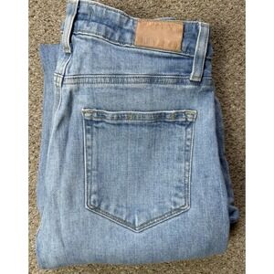 Paige Atley Ankle Flare Womens Size 28 Light Wash Denim Jeans Zip Fly Wide Leg